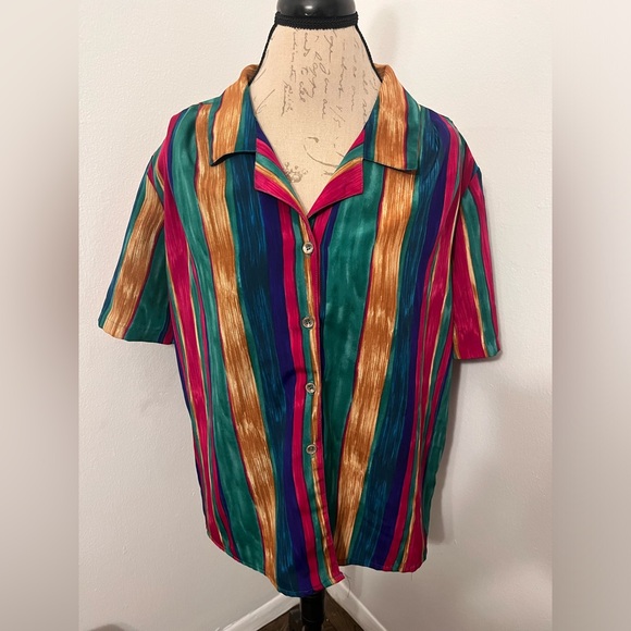 Vintage TRUFFLES size XL beautiful button down blouse - Picture 3 of 7